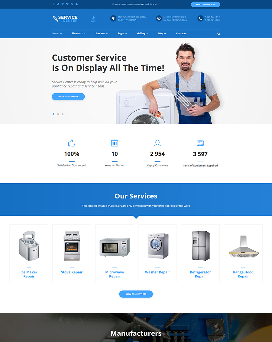 Display service. Template Repair of Apartments WORDPRESS.